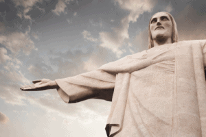 Close up of Christ the Redeemer