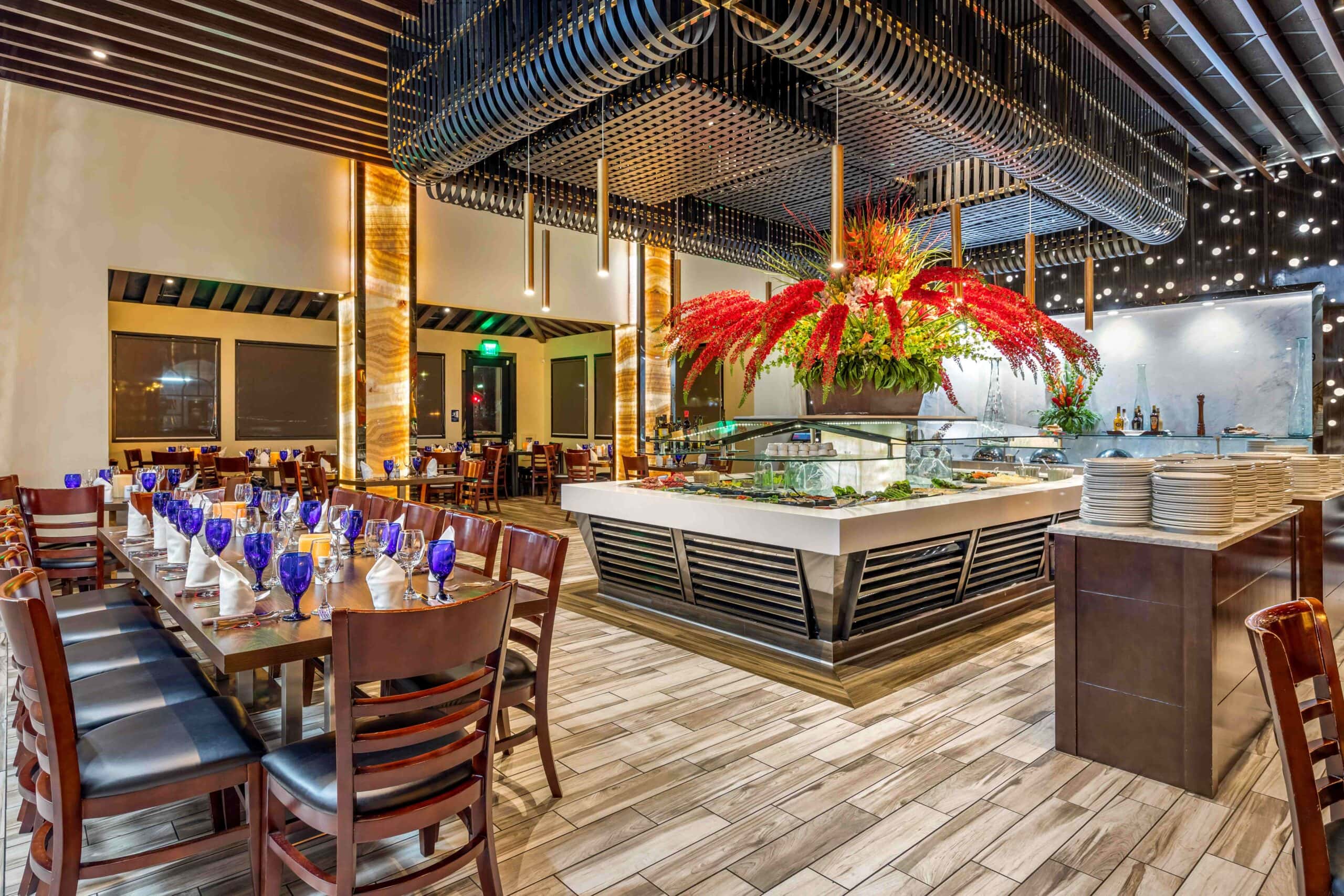 Dining Area with Salad Area in Background at Texas de Brazil Rancho